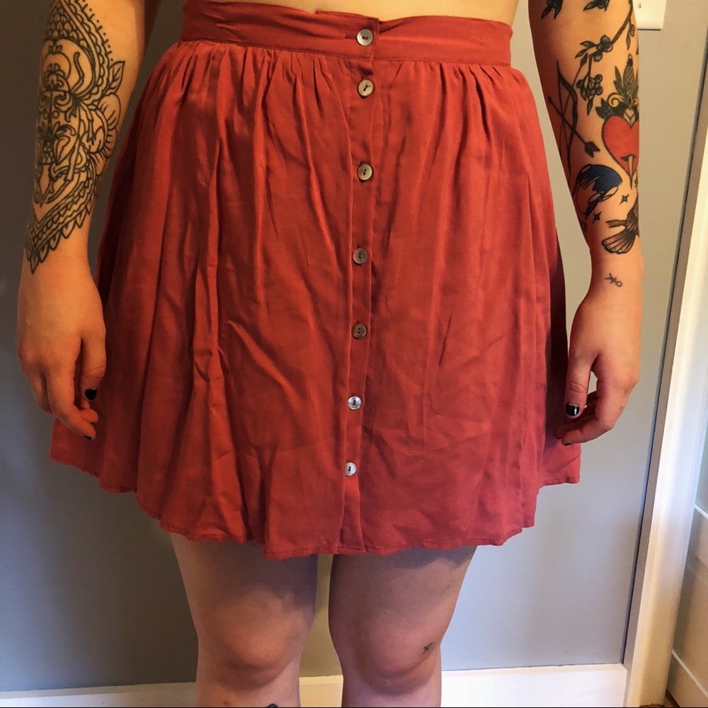 Button down pink skirt